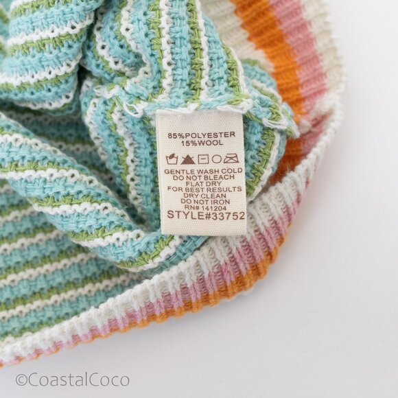 Hem & Thread Knit Tank Top M Crochet Wool Polyester Retro Festival Beach Resort - Picture 7 of 11